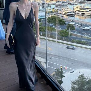 L’agence black satins dress